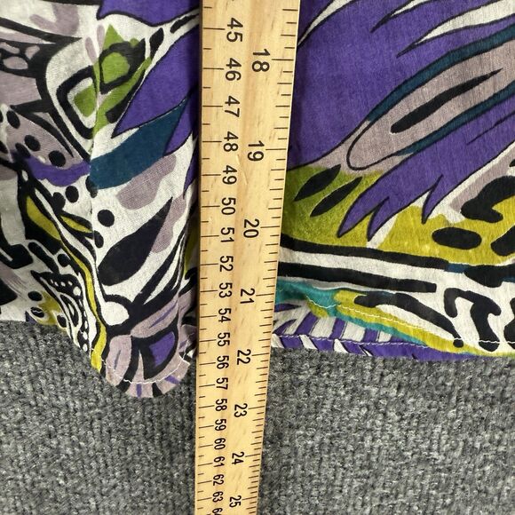 Studio West Skirt Womens L Purple Leaf Print Pull On Mini Flowy Hippie Boho Y2K - Picture 8 of 8